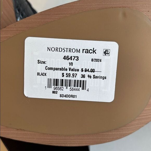 NWT Splendid Loafer Mules Faux Crocodile Leather Black Size 10 - Picture 11 of 13